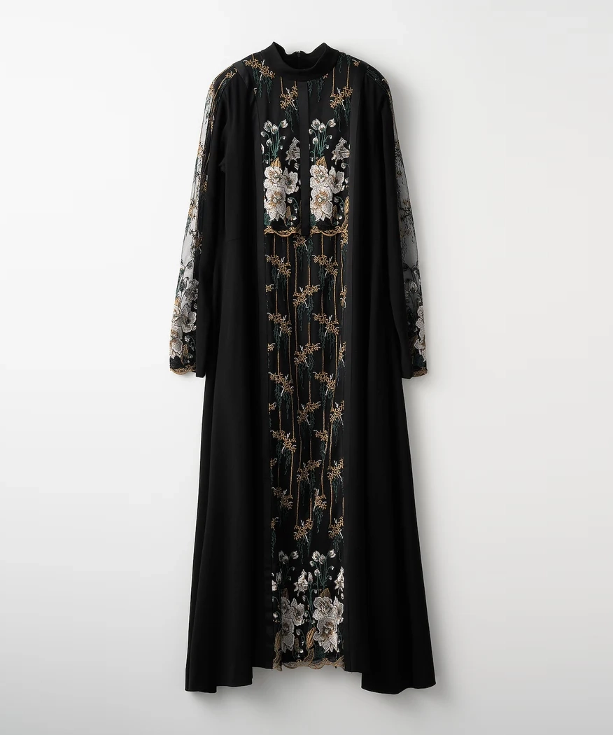 Framed flower lace dress (Black)（約7万円）
