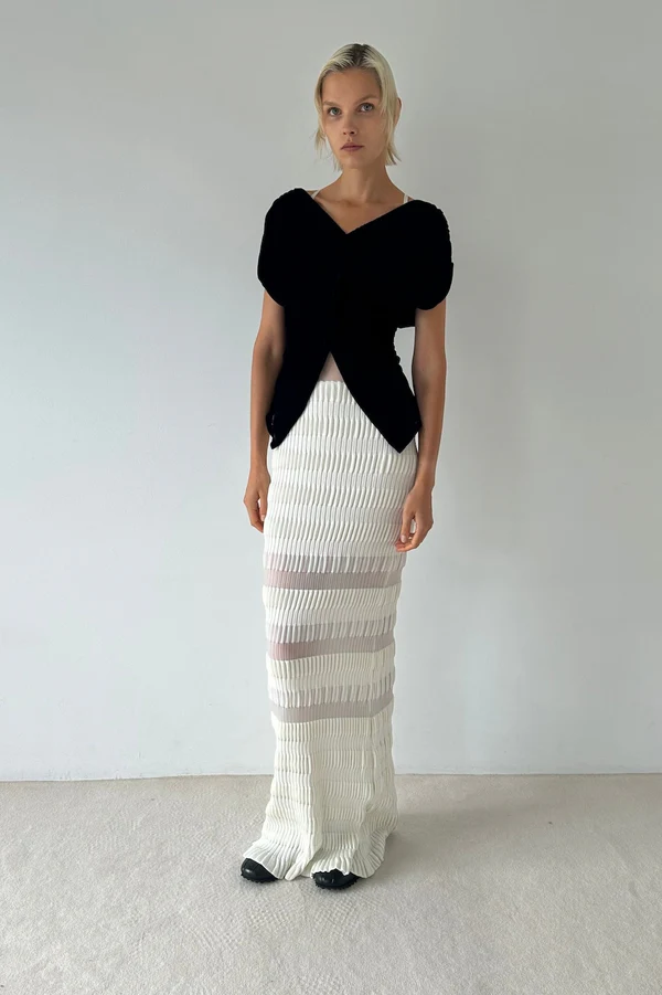 fetico_VELVET-TULLE-SHIRRING-TOP