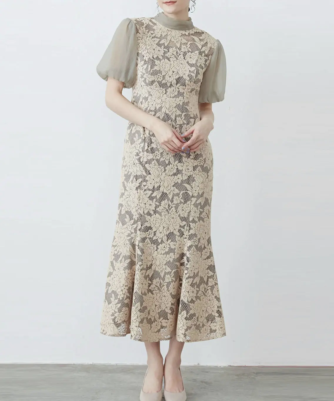 お呼ばれ ドレス 20代 lagunamoon_LADYジャガードレースフレアーワンピース