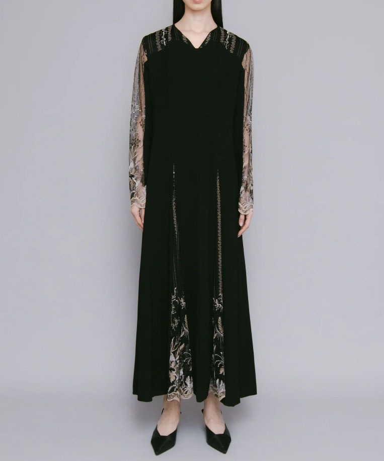 murral_Petal-lace-dress-Black_ドレス